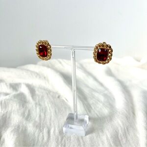 Swarovski Red and Gold Earrings